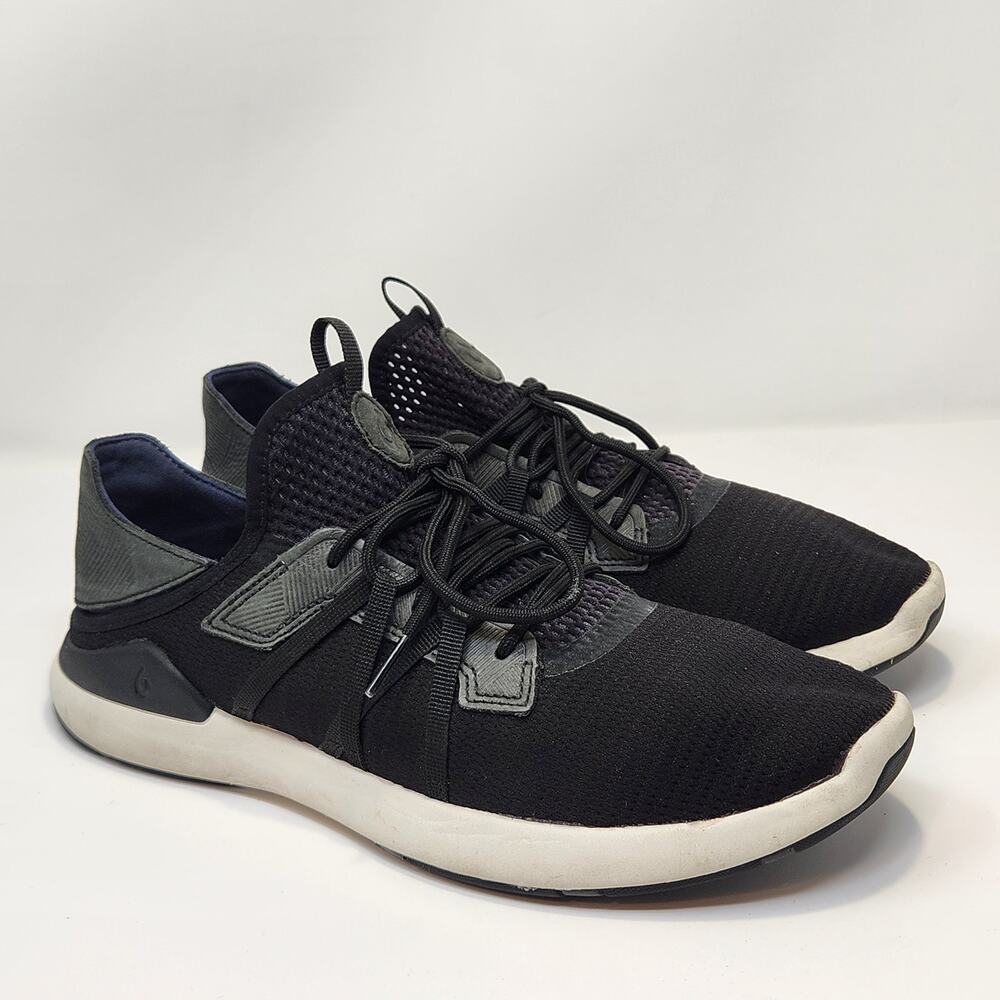 Olukai Mio Li Casual Shoes Sneakers Black Mesh Leather Men Size 10 Lightweight